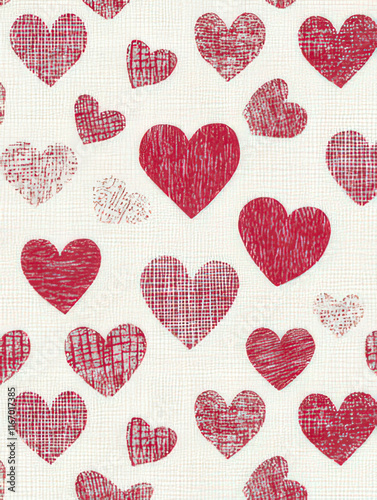 Colorful hearts on white ground, Valentine's Day Card, Background