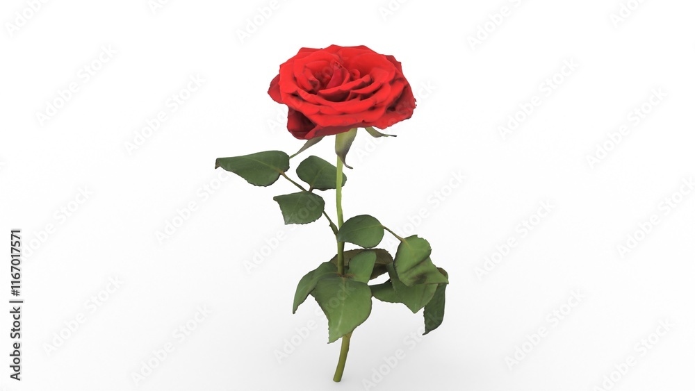 Fototapeta premium red rose flower on white background
