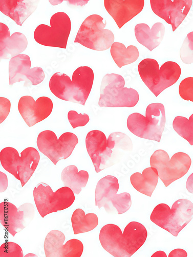 Colorful hearts on white ground, Valentine's Day Card, Background