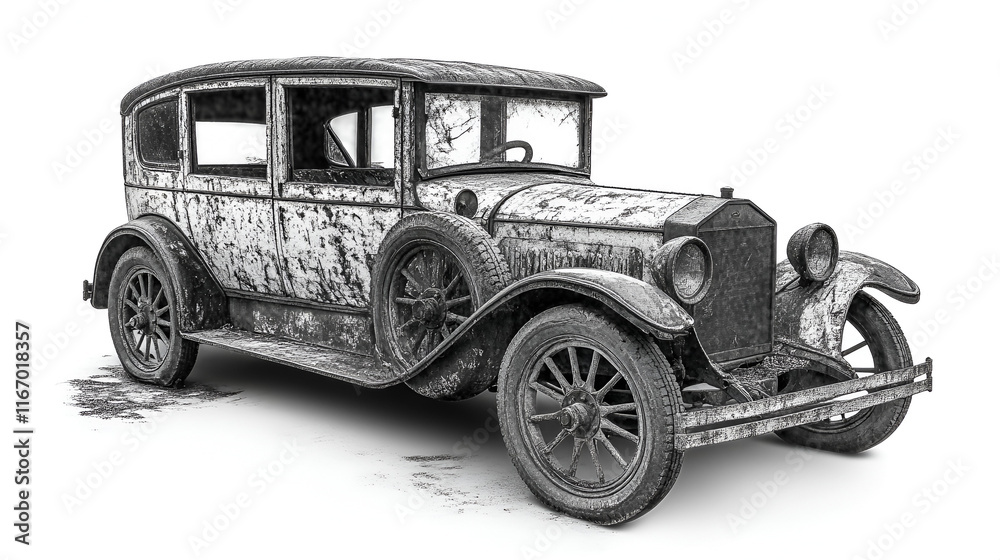 Fototapeta premium car, vintage, auto, vehicle, old, automobile, wheel, transport, classic, antique, transportation, retro, toy, vector, model, illustration, truck, engine, silhouette, motor, black, design, drawing