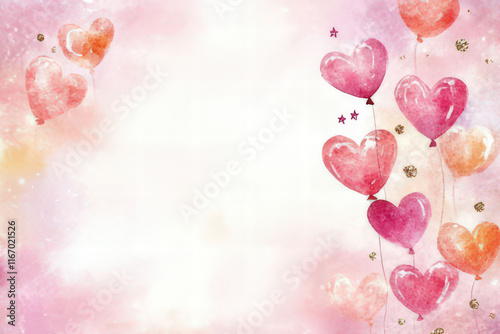 elegant Valentine's Day background with colorful Hearts and space for text, valentine's day card, background