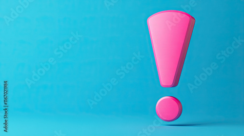 Wallpaper Mural 3D pink exclamation mark on a blue background Torontodigital.ca