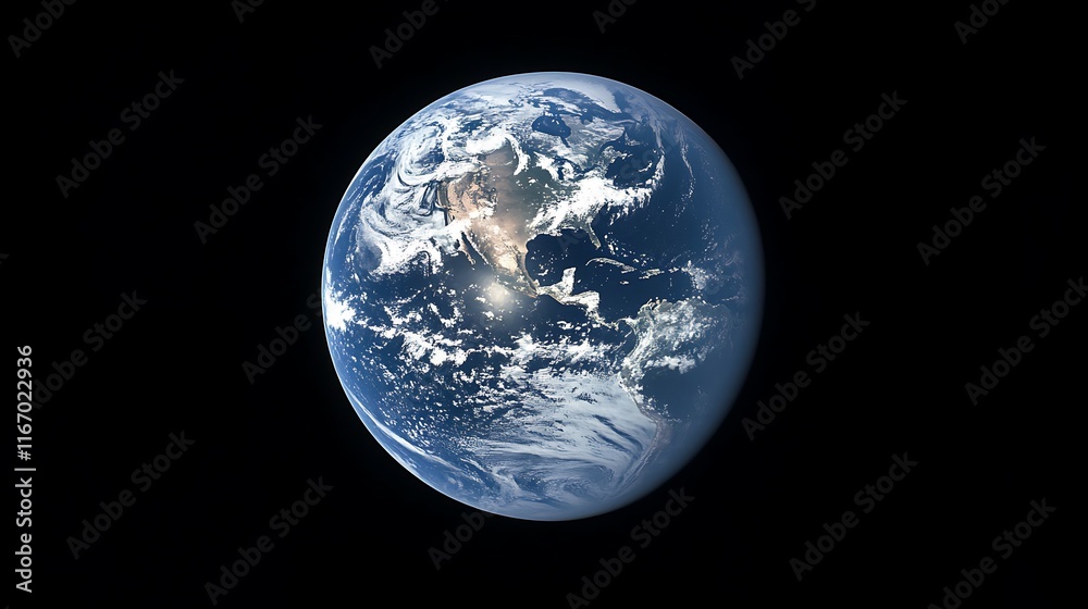 Stunning View of Earth from Space: A Blue Marble in the Vastness of Cosmos Stunning View of Earth from Space: A Blue Marble in the Vastness of Cosmos