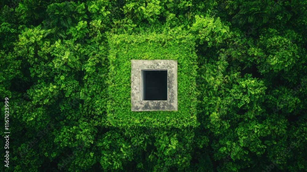Net Zero Energy Homes. Green foliage surrounds a stone structure with a square opening. Net Zero Energy Homes. Green foliage surrounds a stone structure with a square opening.