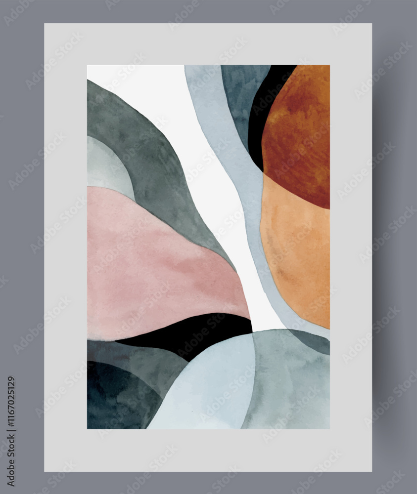 Poster in style of modern art with elements of stylish shades creating single collage. Poster from gallery of contemporary art symbolizing chaos and asymmetry or lack of order in world around us