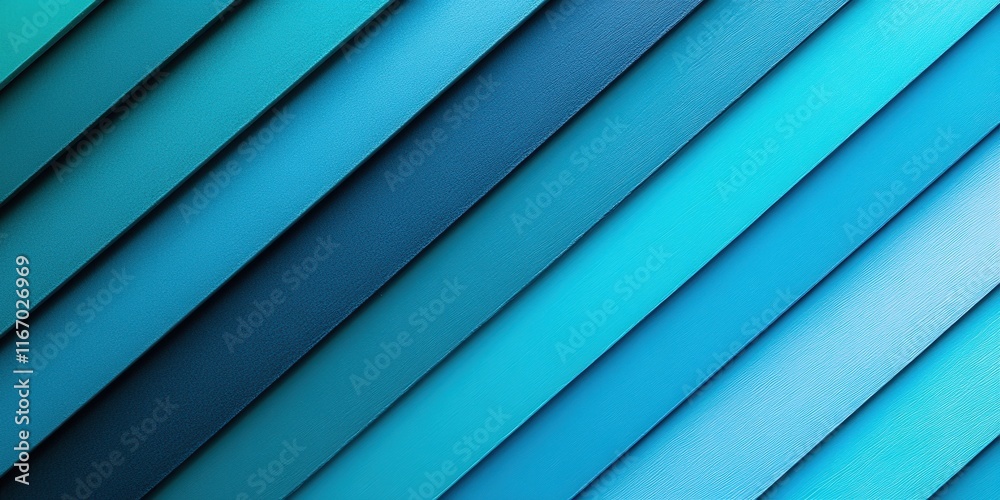 Fototapeta premium Diagonal lines in various shades of blue and turquoise create an eye-catching abstract pattern, offering a vibrant visual experience in a contemporary style