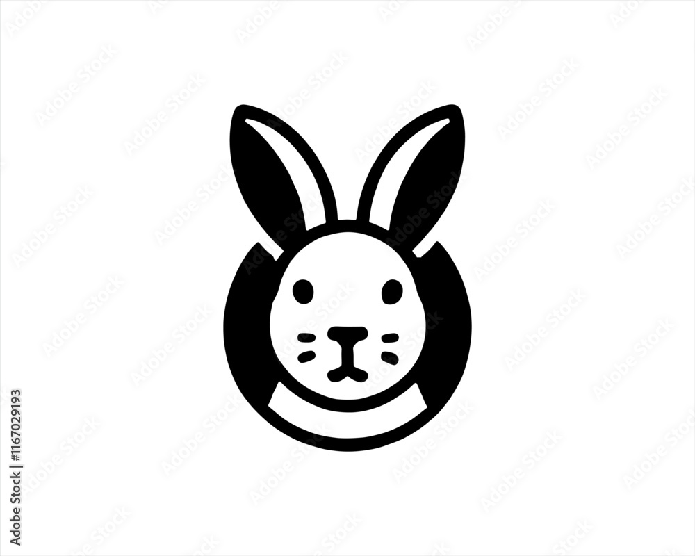 Rabbit logo design icon symbol vector illustration. Simple silhouette. Flat style. Black Rabbit. Rabbit logo design icon symbol vector illustration. Simple silhouette. Flat style. Black Rabbit.