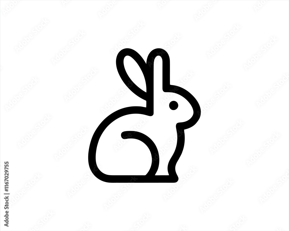 Rabbit logo design icon symbol vector illustration. Simple silhouette. Flat style. Black Rabbit. Rabbit logo design icon symbol vector illustration. Simple silhouette. Flat style. Black Rabbit.