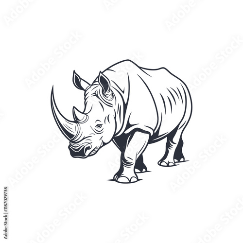 Rhinoceros vector art and illustration