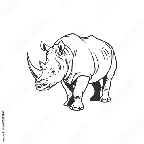 Rhinoceros vector art and illustration