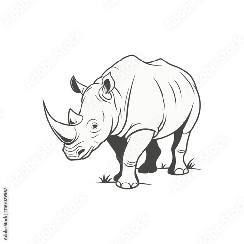 Rhinoceros vector art and illustration