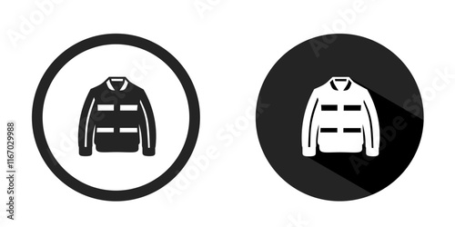 Jacket logo. Jacket icon vector design black color. Stock vector.