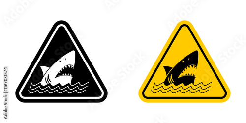 Danger of shark sign vector