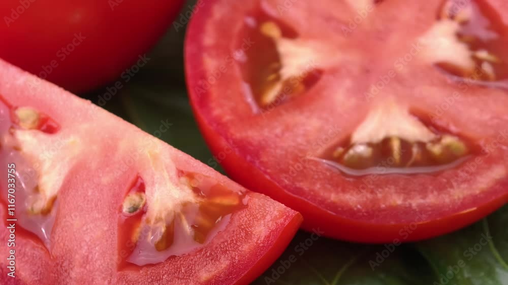 Close-up of rotating tomatoes Close-up of rotating tomatoes