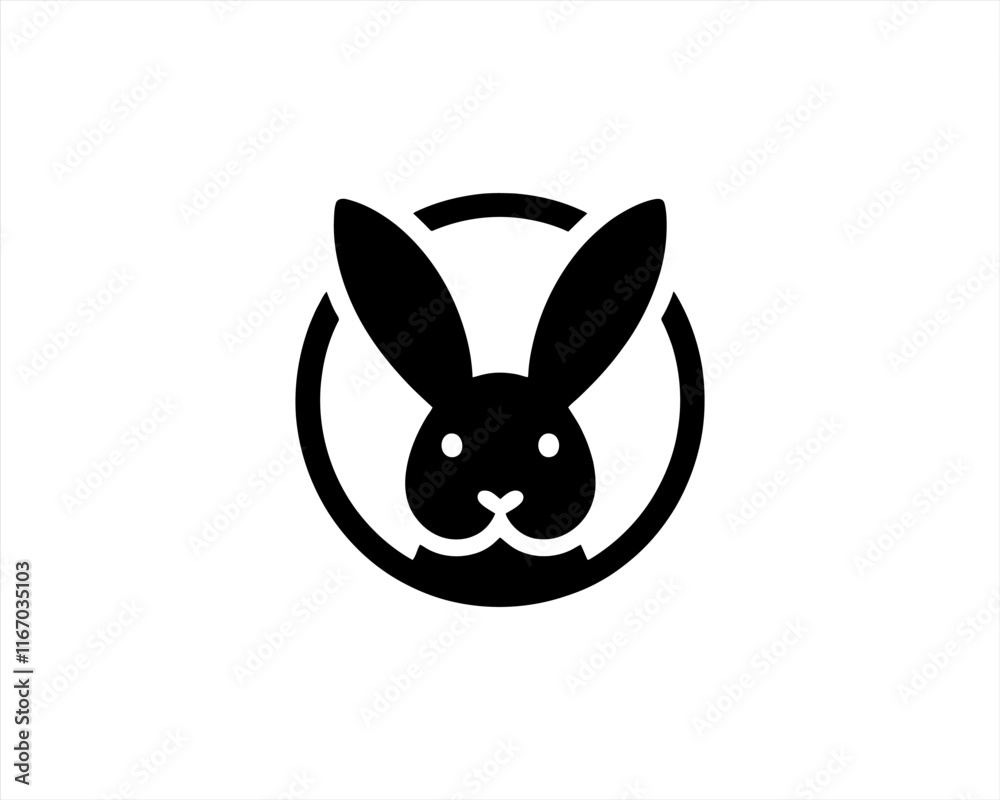 black and white rabbit