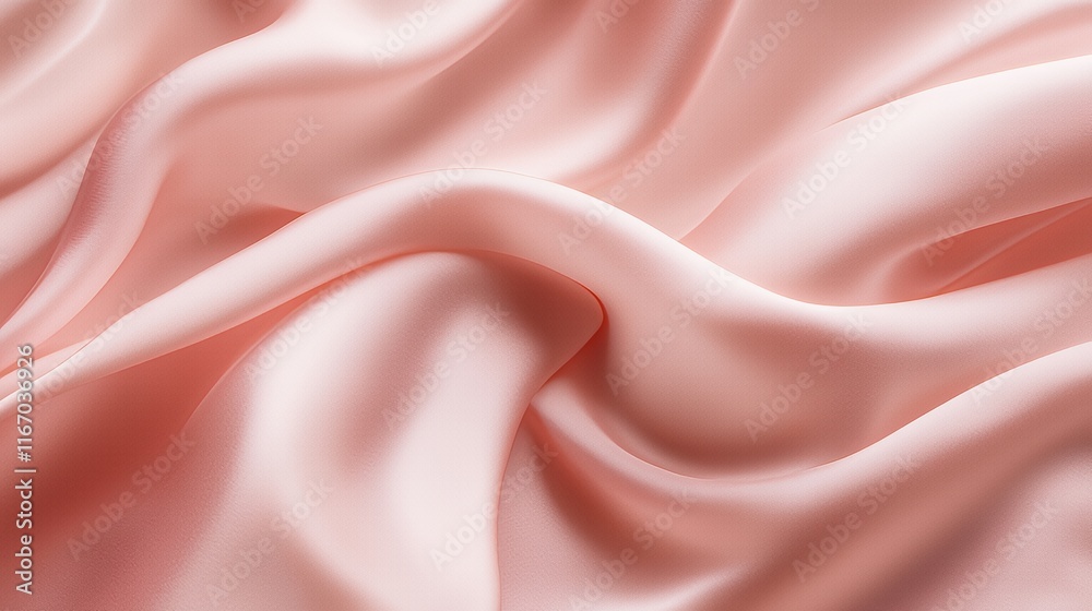 Soft Pink Silk Fabric Draped in Gentle Waves Soft Pink Silk Fabric Draped in Gentle Waves