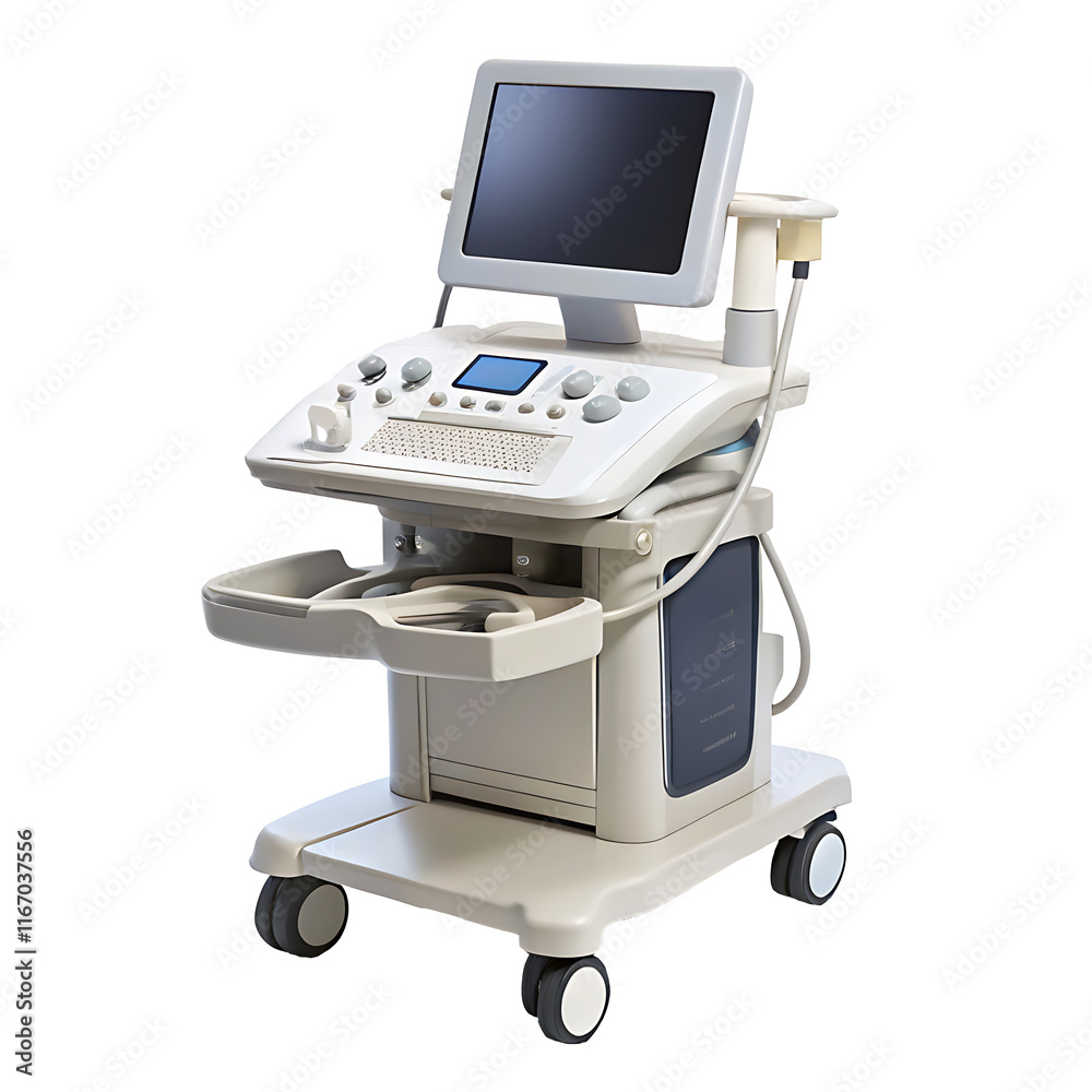 ultrasound machine isolated on white background PNG.AI GENERATED ultrasound machine isolated on white background PNG.AI GENERATED