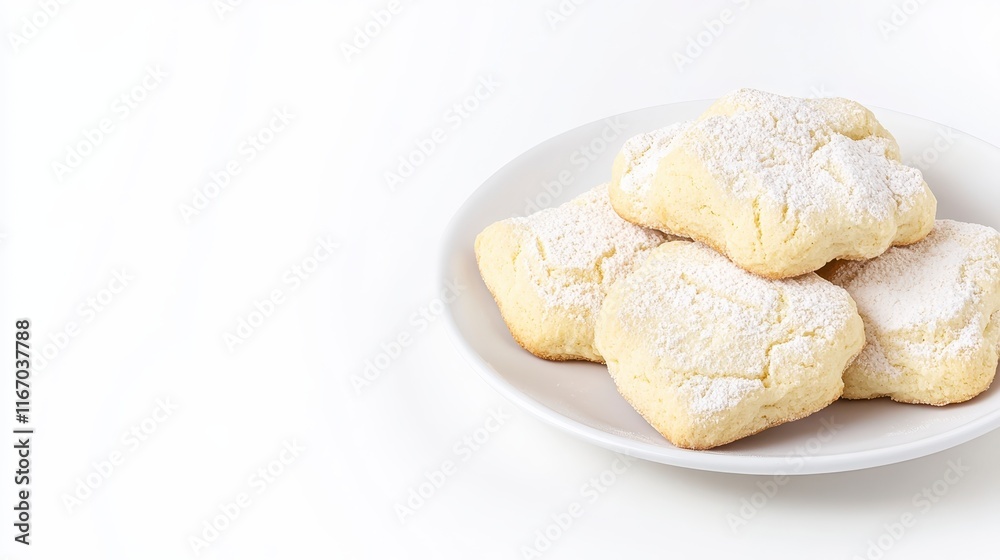 Delicious Sugar Cookies Powdered Sugar Sweet Treats Homemade Bakery Festive Dessert Delicious Sugar Cookies Powdered Sugar Sweet Treats Homemade Bakery Festive Dessert