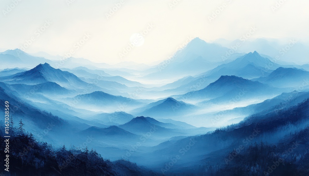 abstract ocean landscape smooth blue gradients calming light horizon sea watercolor abstract ocean landscape smooth blue gradients calming light horizon sea watercolor
