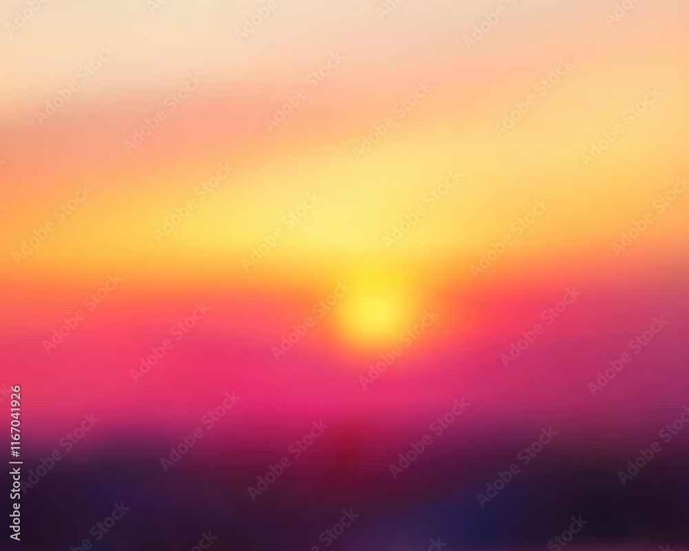 Naklejka premium Abstract blurred background with beautiful sunset light, yellow and orange colors, blurred sky, blurred nature background with bokeh effect. Blurred gradient background vector template design element.