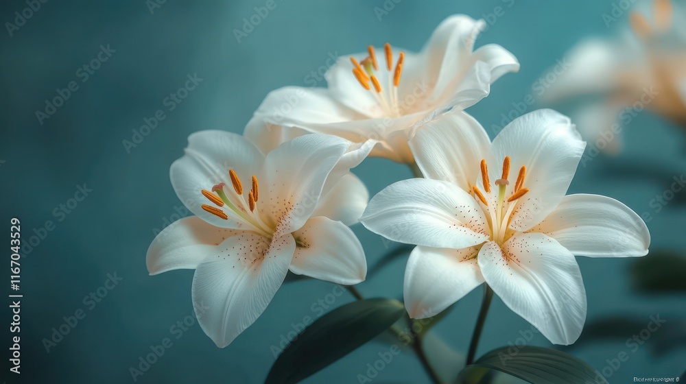 Elegant White Lilies in Soft Lighting for Mourning Condolence Card Background