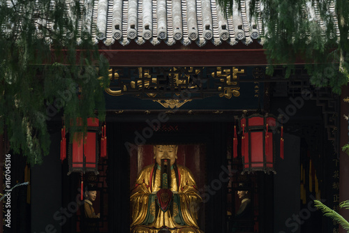 View of Wuhou Temple in Chengdu, Sichuan Province, China photo