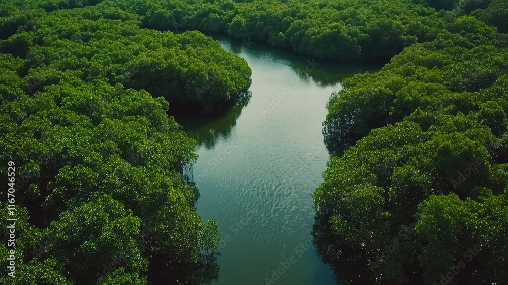 Aerial view of a mangrove forest in a swamp, a top-down perspective. A green jungle with a blue river or lake, a natural landscape background. Use an aerial drone camera to capture a bird's-eye perspe Aerial view of a mangrove forest in a swamp, a top-down perspective. A green jungle with a blue river or lake, a natural landscape background. Use an aerial drone camera to capture a bird's-eye perspe