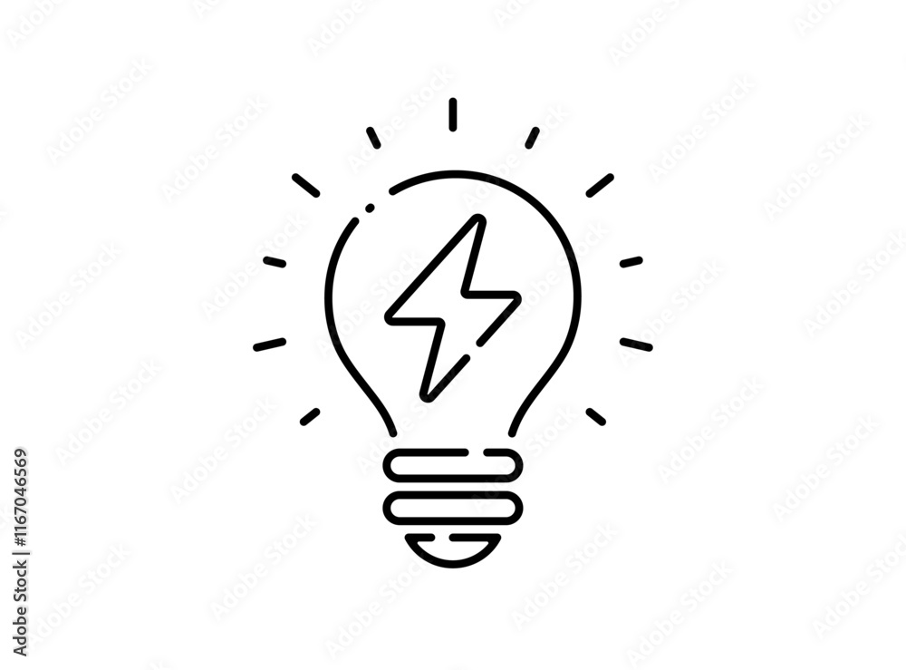 電力、発電のアイコン 電球 ベクターイラスト 電力、発電のアイコン 電球 ベクターイラスト
