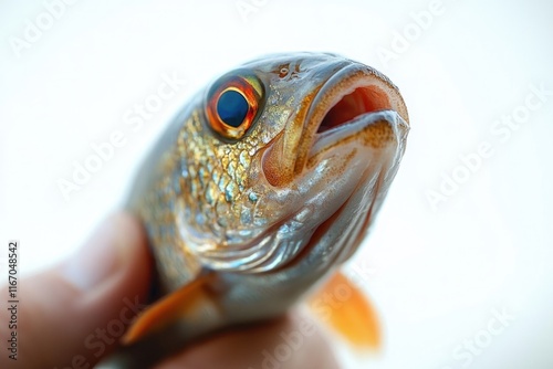 Tilapia Fish Close-Up Fresh Raw Aquatic Food High-Key Lighting Hyperrealistic Texture