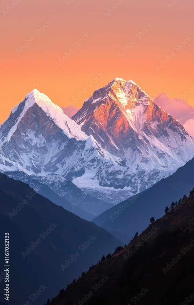 Obraz premium Majestic Himalayan Peaks at Sunset