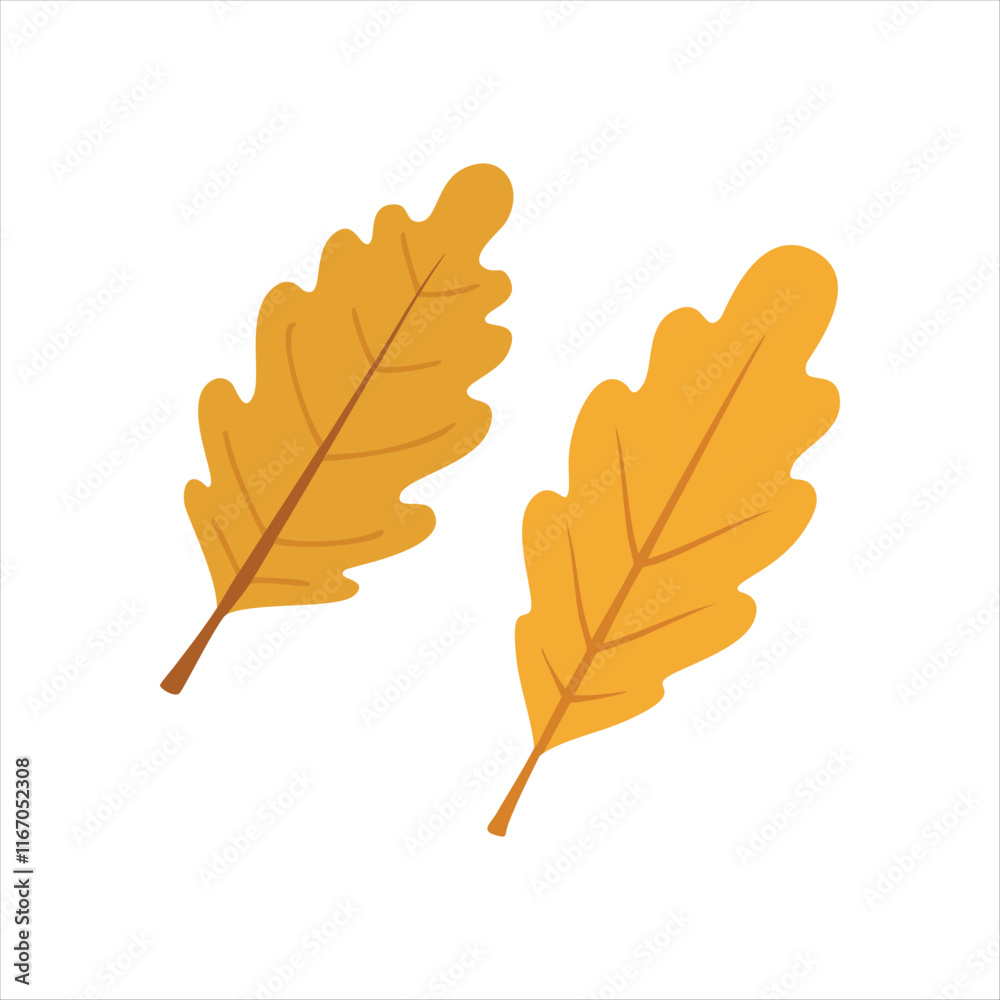 Obraz premium A autumn leaf Flat Vector on white background. illustration Design 