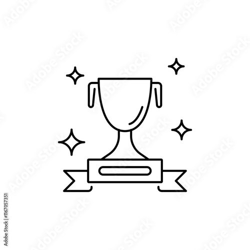 Trophy icon outline represents achievements, awards and wins.
