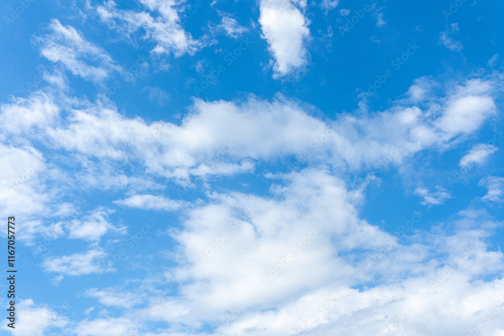 Fototapeta premium Blue Sky White Clouds Sunny Day Nature Background