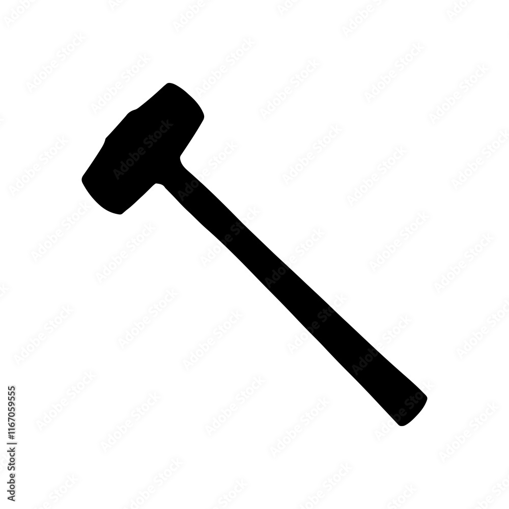 Sledge hammer silhouette vector illustration design on white background. Sledge hammer silhouette vector illustration design on white background.