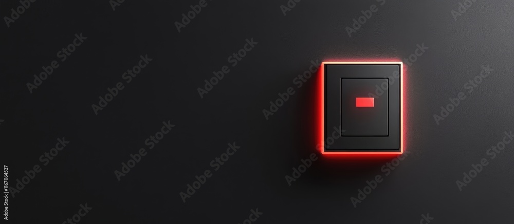 Sleek modern lighting switch with bright red LED indicator designed for enhanced visibility in low light environments Sleek modern lighting switch with bright red LED indicator designed for enhanced visibility in low light environments