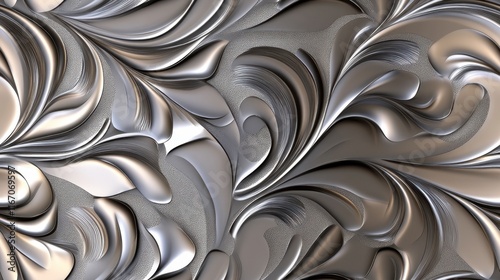 Silver Floral Metal Texture Background Design