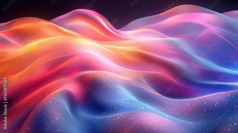Obraz premium Abstract waves of color and light creating a dreamy atmosphere.
