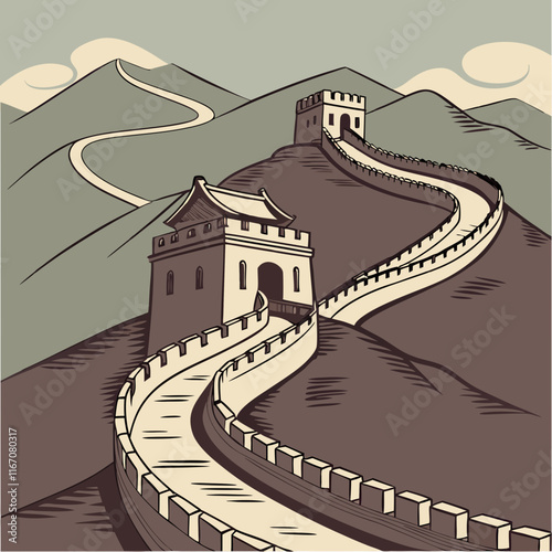 china wall illustration