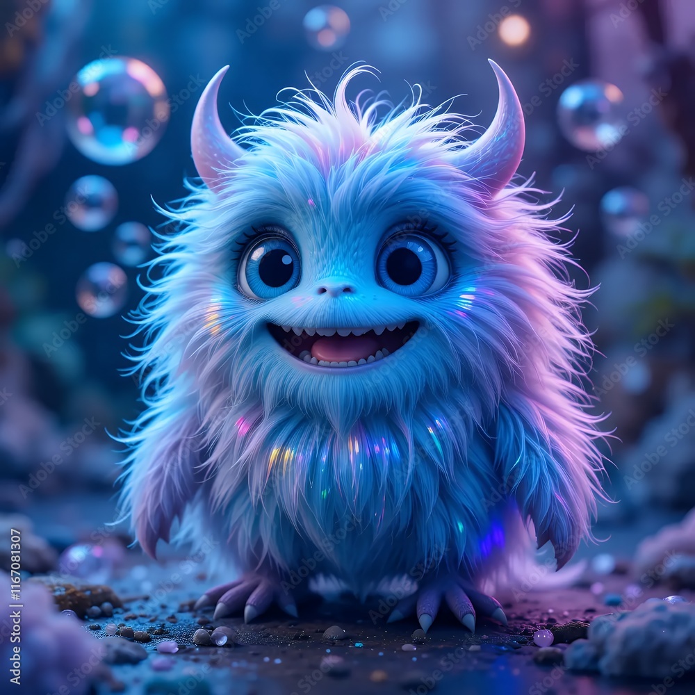 Enchanted Luminescent Furry Creature: A Whimsical Digital Painting Enchanted Luminescent Furry Creature: A Whimsical Digital Painting