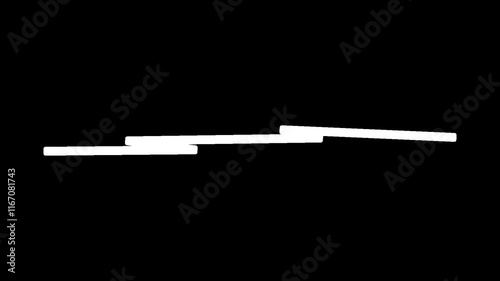 White hand drawn brush stroke underline animation set with alpha channel