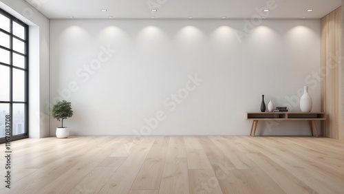 Wallpaper Mural empty modern mock up interior room design and empty white texture wall background Torontodigital.ca
