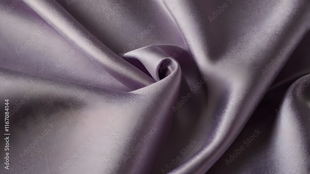 Fototapeta premium Close-up of smooth, flowing light purple fabric, with soft folds and highlights.