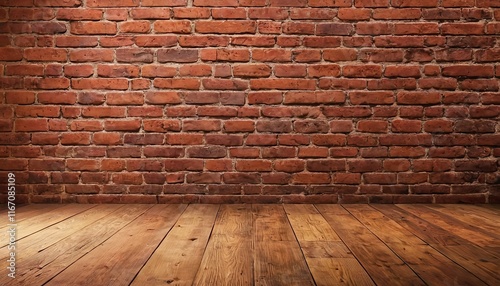 Horizontal modern red colored brick pattern wall texture grunge background vector illustration 1