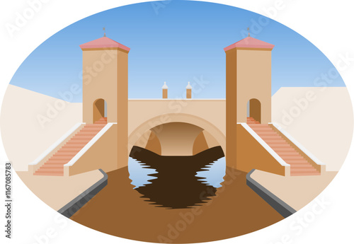 Trepponti bridge of italian city of Comacchio
