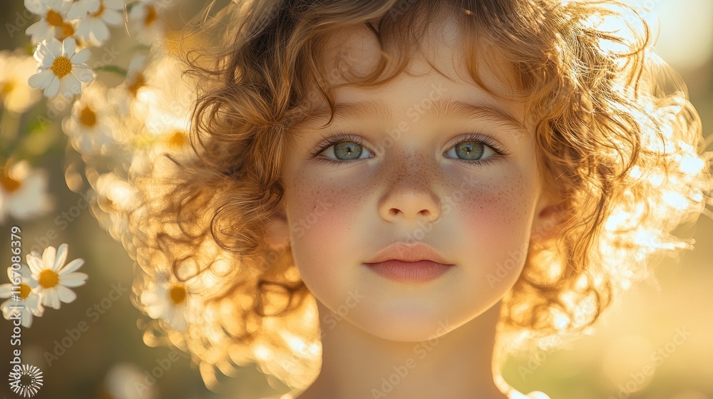 Happy mixed race child enjoying summer vacation in sunny garden applying sun protection lotion on cheeks Happy mixed race child enjoying summer vacation in sunny garden applying sun protection lotion on cheeks