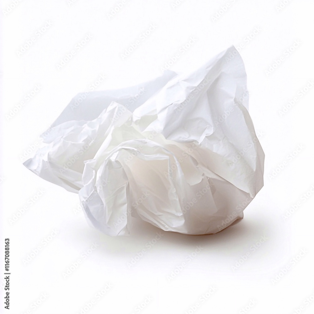 Tissue paper, Crumpled paper isolated white background. Tissue paper, Crumpled paper isolated white background.