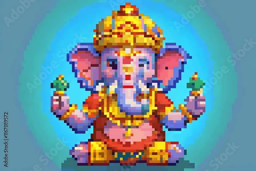 Ganesh Pixel art | Ganesh Chaturthi Festival | Hindus around the world | Vinayaka Chaturthi, Vinayaka Chavithi photo