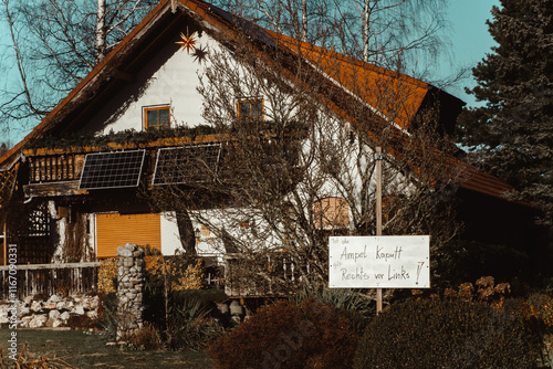 Plakat im Erzgebirge zur Politk