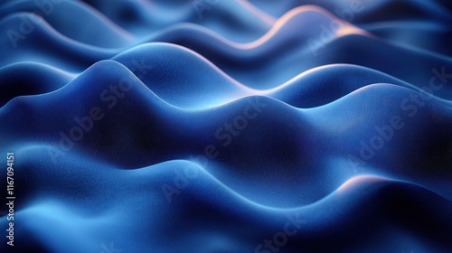 Abstract Deep Blue Ocean Wave Pattern Flowing Liquid Design