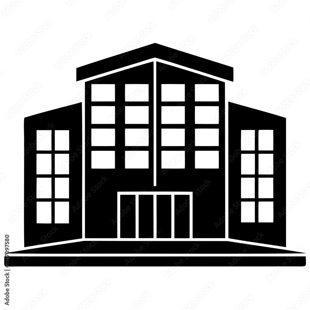 Corporate Office Black Silhouette Clean vector illustration isolated on a transparent background Corporate Office Black Silhouette Clean vector illustration isolated on a transparent background